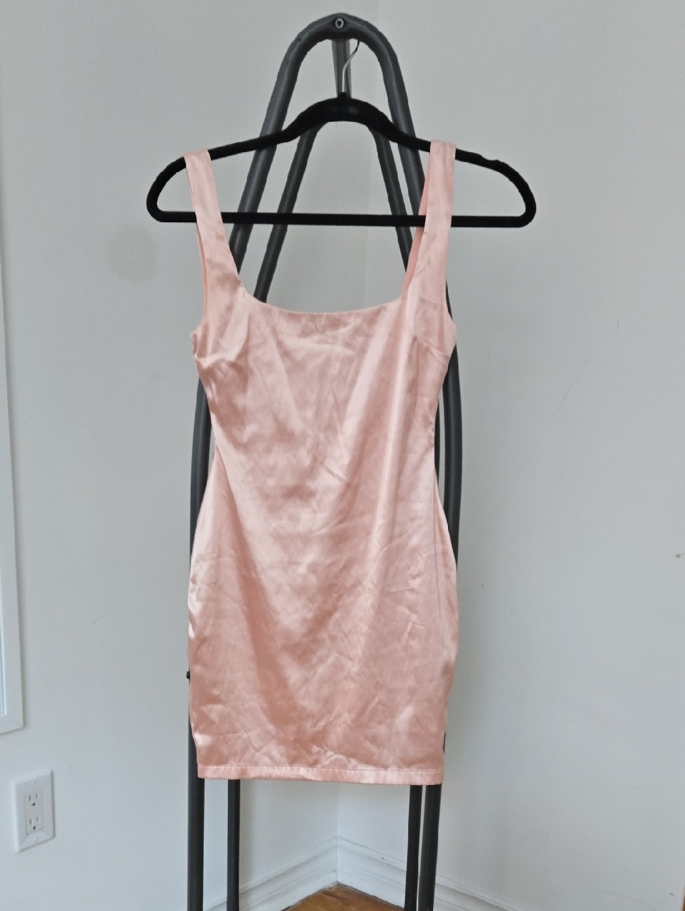 Fashion Nova Peach Pink Satin Slip Dress